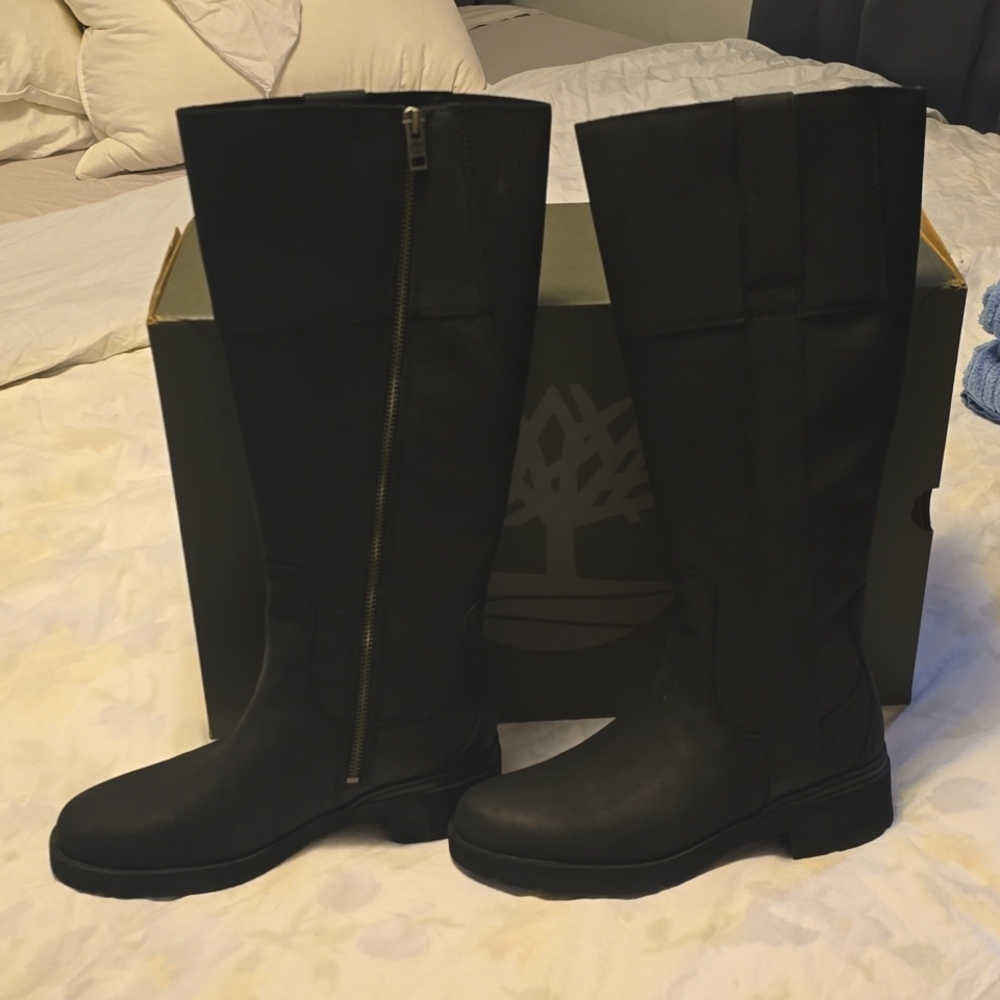 Timberland Graceyn Tall Zip Boots, Brown Leather, Women's 7 M